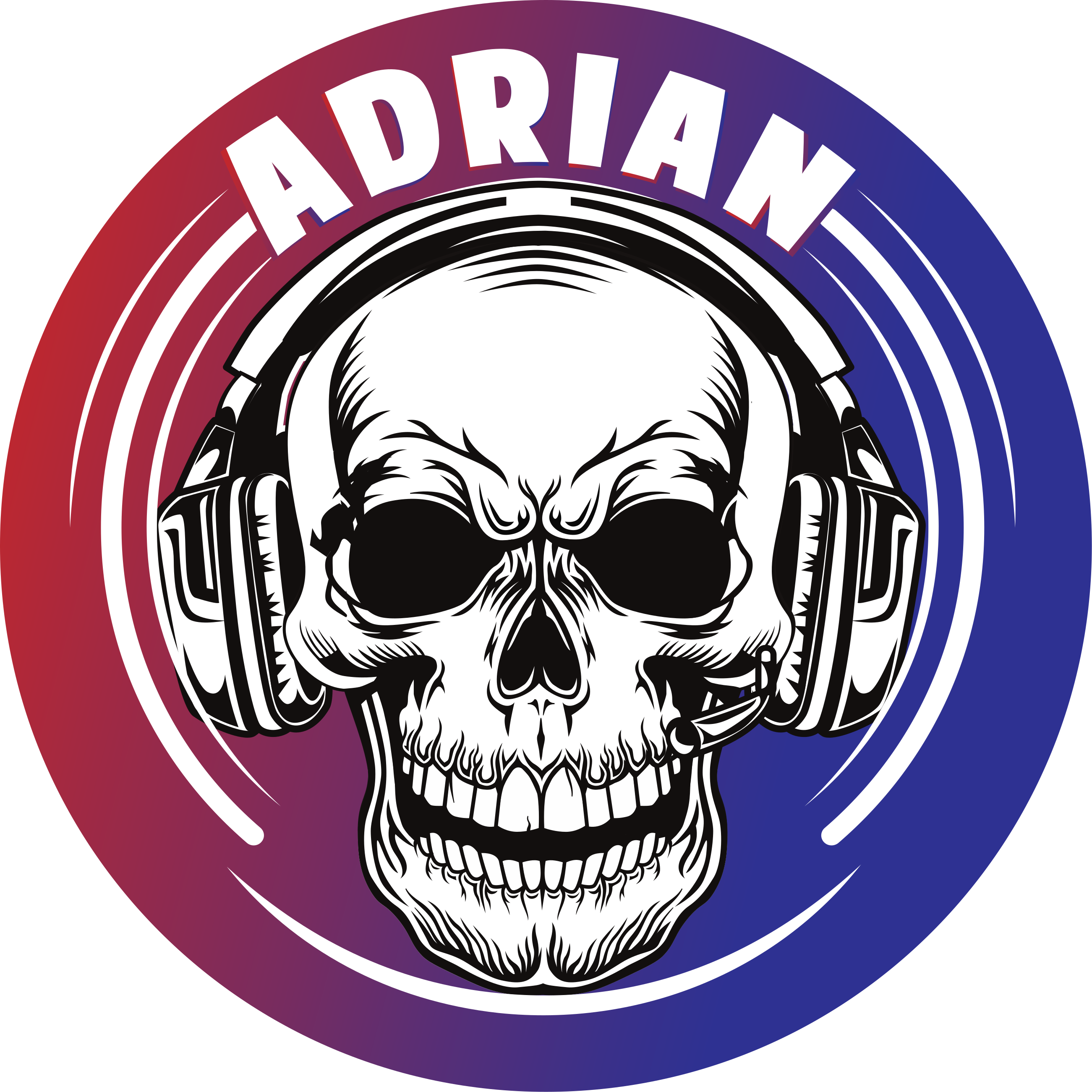 χαλί εφηβικής κρεβατοκάμαρας προσαρμοσμένα ακουστικά κρανίου - TenStickers