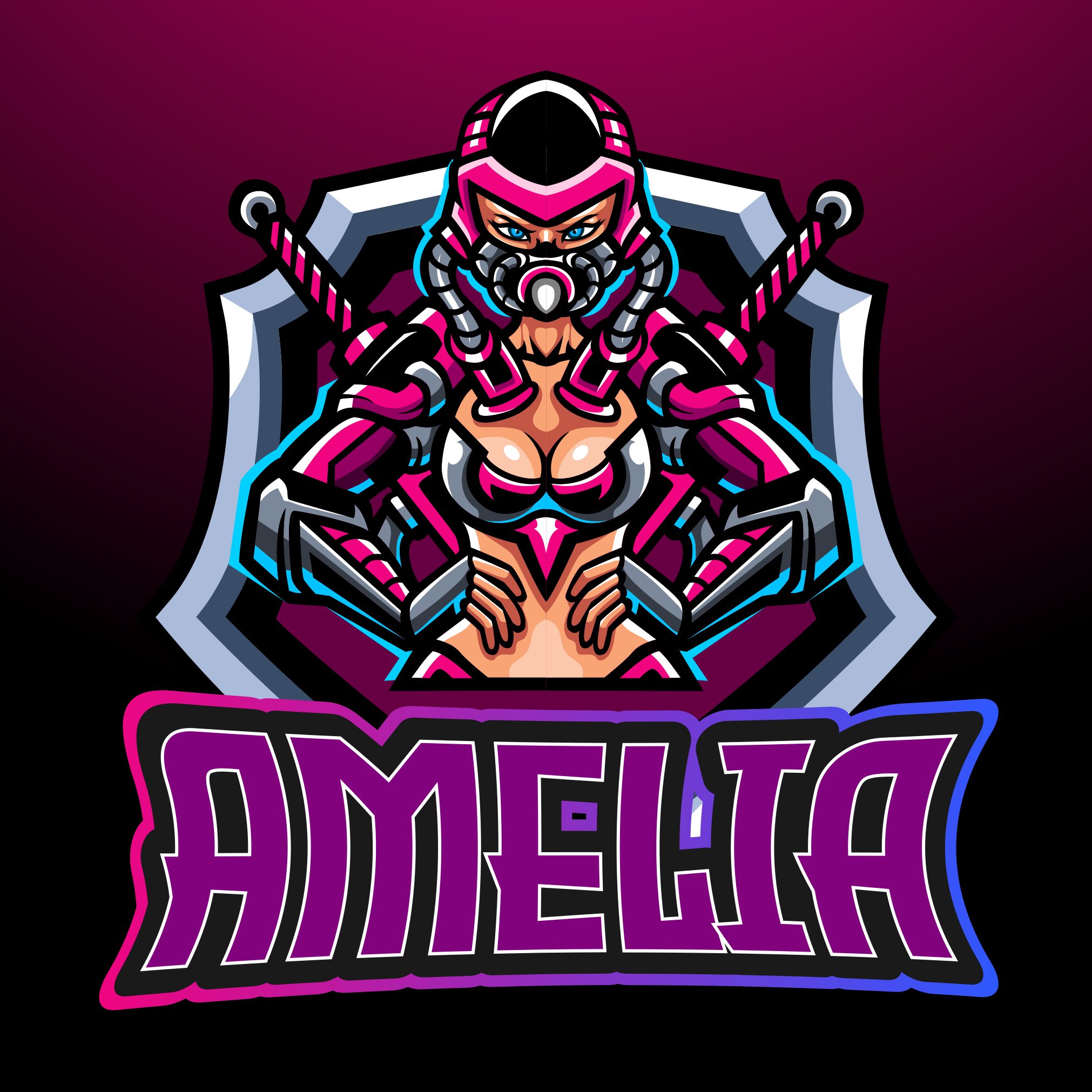 χαλί εφηβικής κρεβατοκάμαρας ηρωίδα παιχνιδιών με όνομα - TenStickers