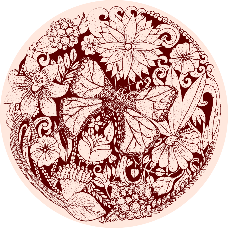 xαλί βινυλίου με λουλούδια λεπτός σχεδιασμός φτερών - TenStickers