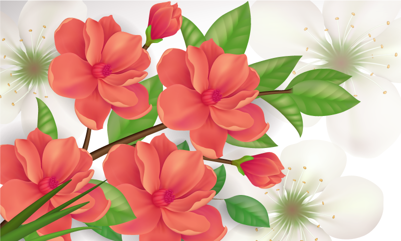 xαλί βινυλίου με λουλούδια πολύχρωμη σύνθεση λουλουδιών - TenStickers