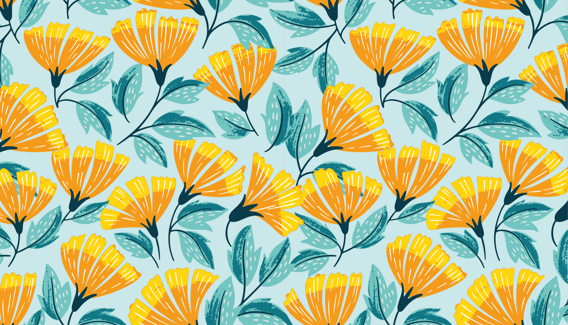 xαλί βινυλίου με λουλούδια ζωηρό βοτανικό μοτίβο - TenStickers