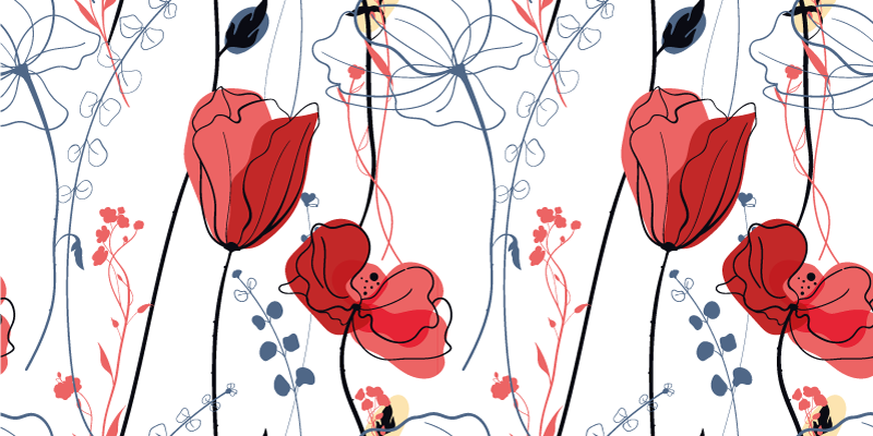 xαλί βινυλίου με λουλούδια πορφυρή άνθη χάρη - TenStickers