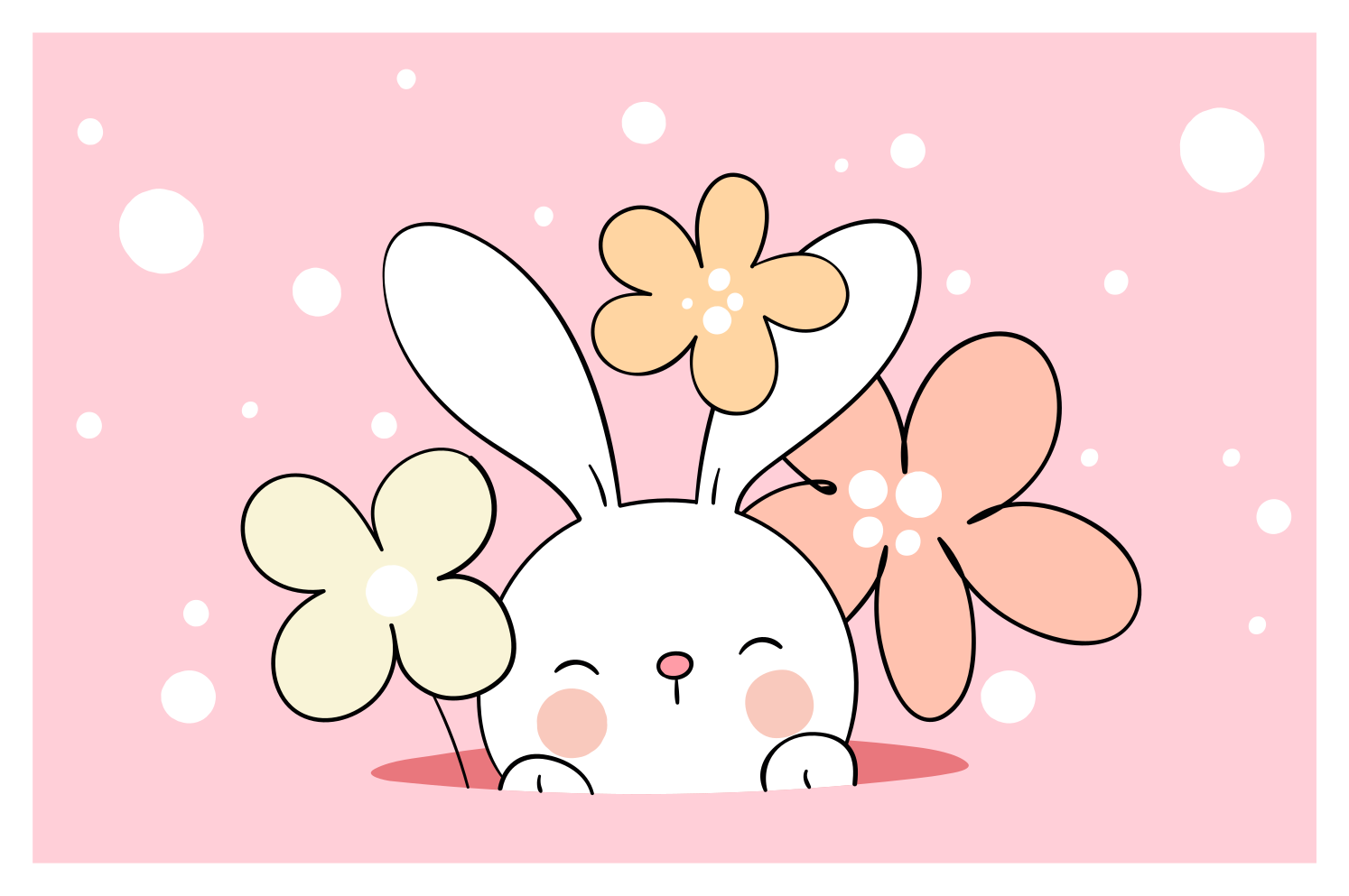 παιδικό χαλί δαπέδου εικονογράφηση μωρού λαγουδάκι - TenStickers