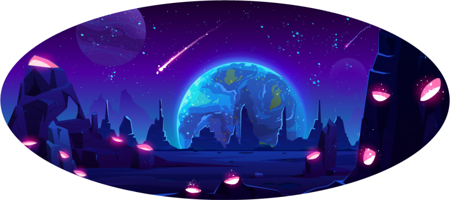 χαλί βινυλίου αστέρι διαστημικής επιφάνειας κινουμένων σχεδίων - TenStickers