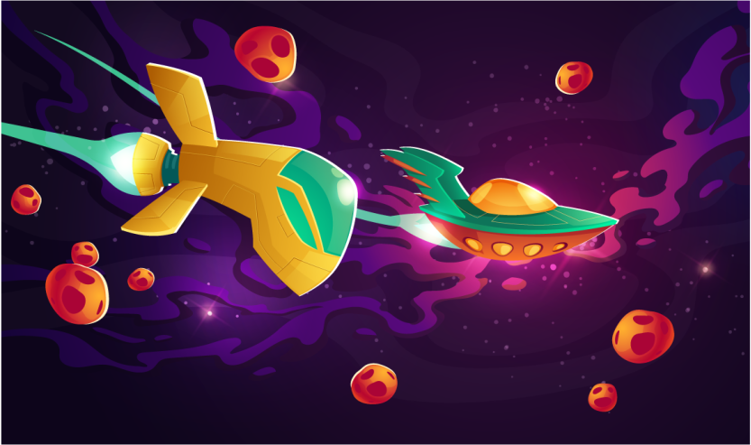 πλωτές διαστημικές πέτρες και χαλί διαστημόπλοιου - TenStickers