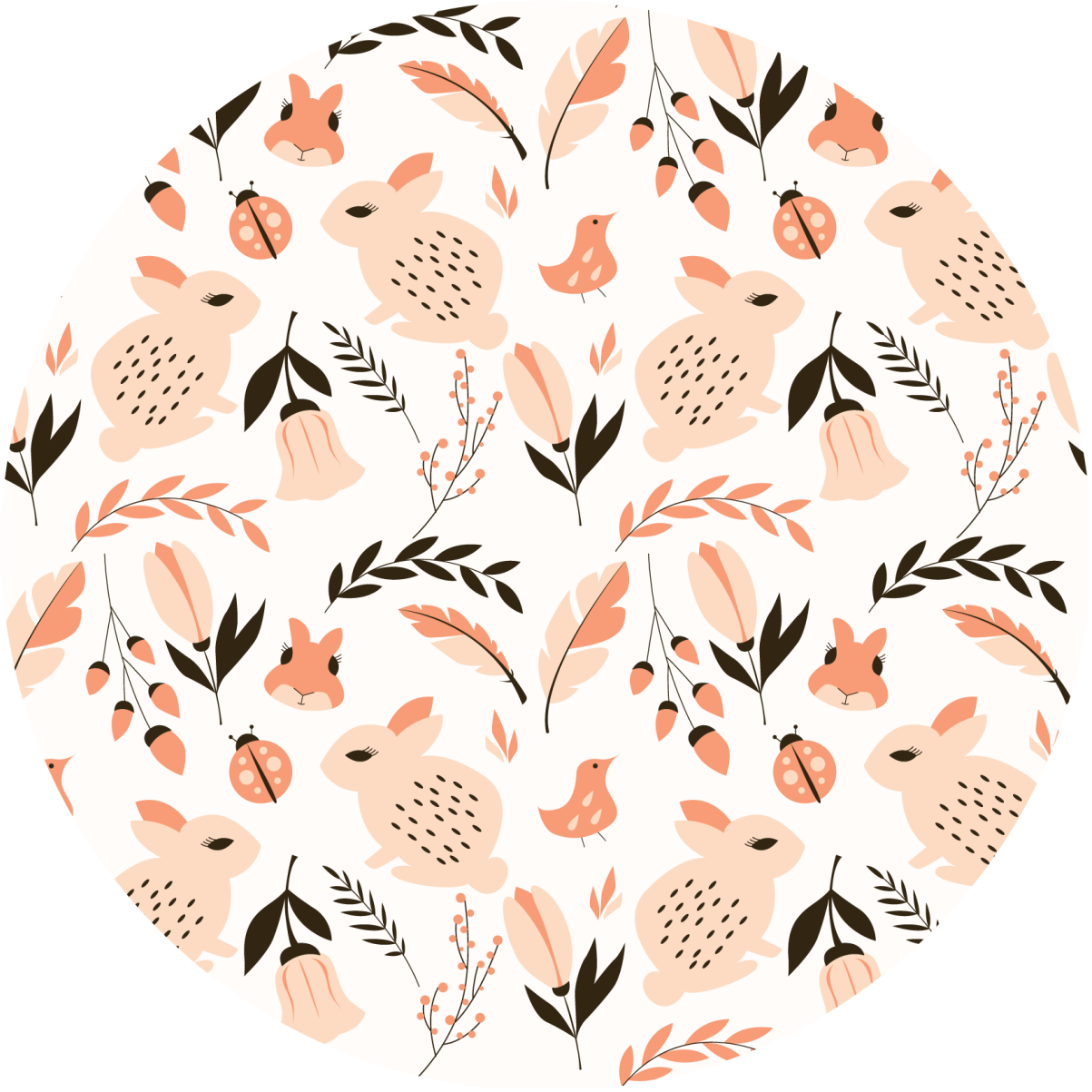 παιδικό χαλί δαπέδου απαλό λουλουδάτο λαγουδάκι - TenStickers