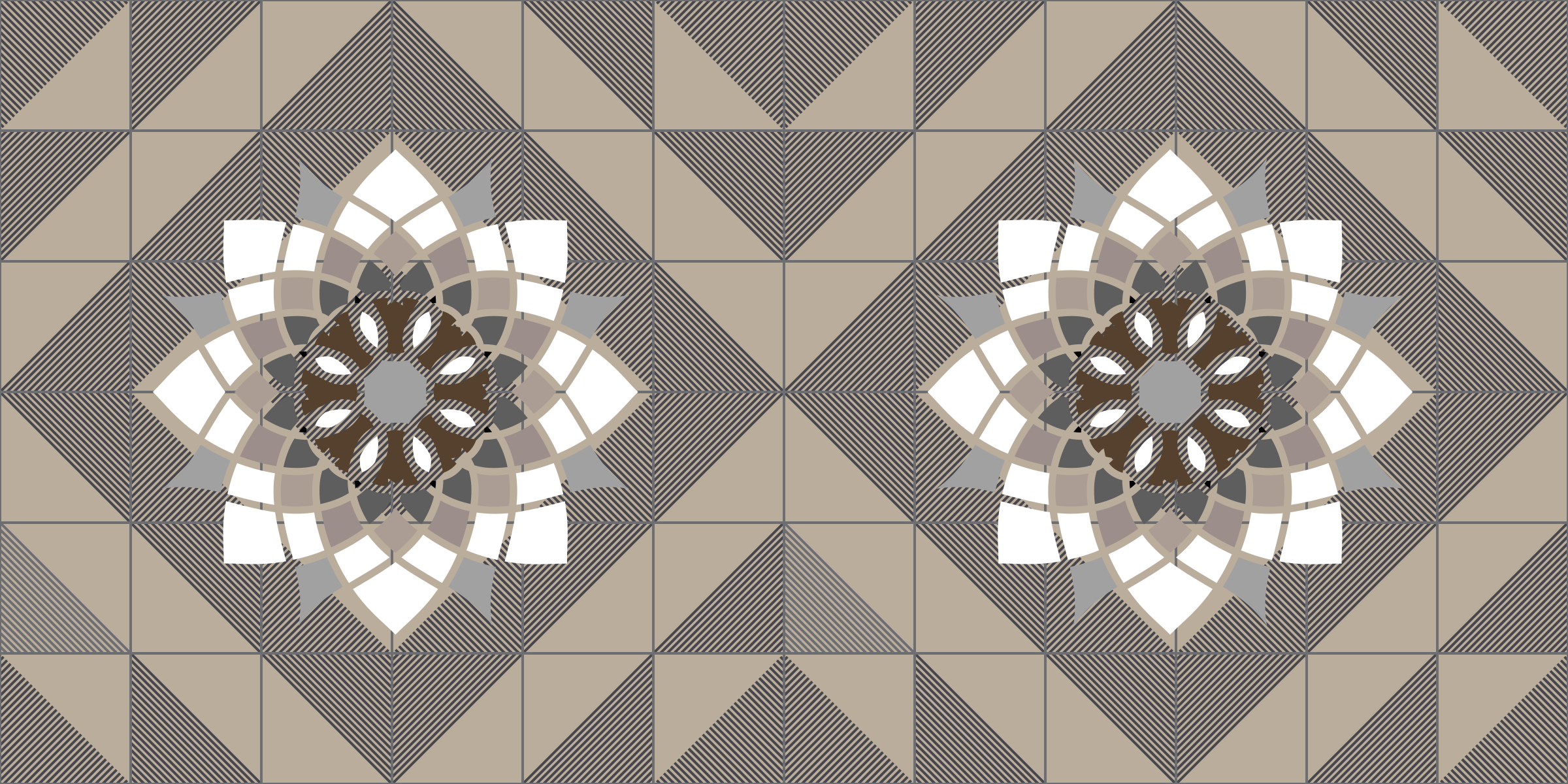 mωσαϊκό σχέδιο βινυλίου χαλιού γεωμετρικό λουλουδάτο μοτίβο - TenStickers