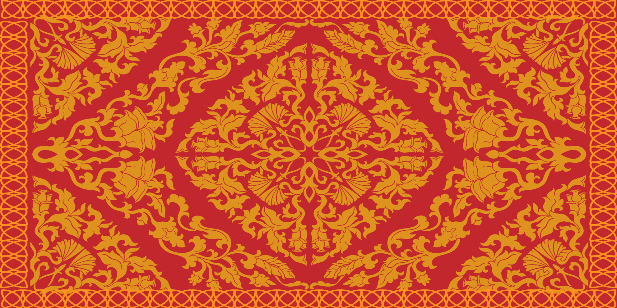 χαλί μάνταλα περίπλοκο λουλουδάτο στοιχείο - TenStickers