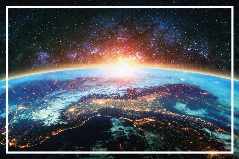 κουβέρτα σαλόνι μισής γης σε διάστημα - TenStickers