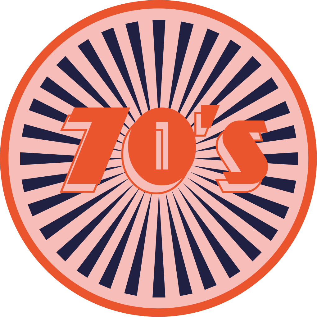 Κείμενο του 70 σε vintage κουβέρτα στροβιλισμού - TenStickers