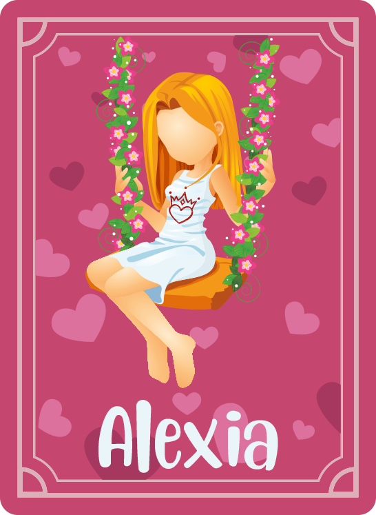 χαλί εφηβικής κρεβατοκάμαρας κούνια γρασιδιού με όνομα - TenStickers