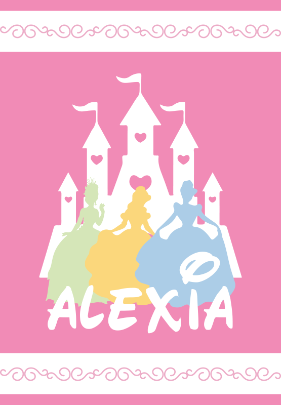 όμορφες παραμύθι πριγκίπισσες εξατομικευμένο χαλί - TenStickers