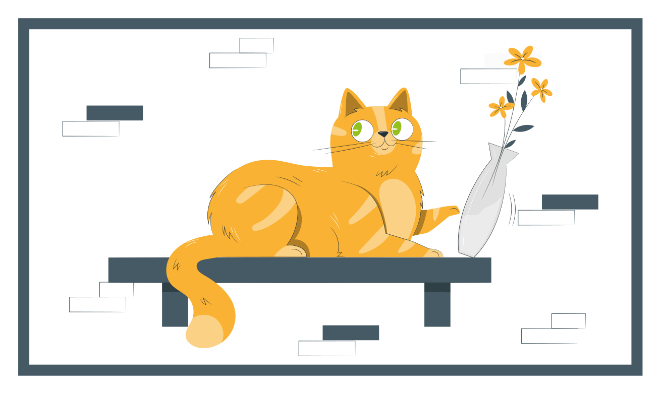 μοκέτα βινυλίου παιχνιδιάρικη σκηνή γάτας - TenStickers