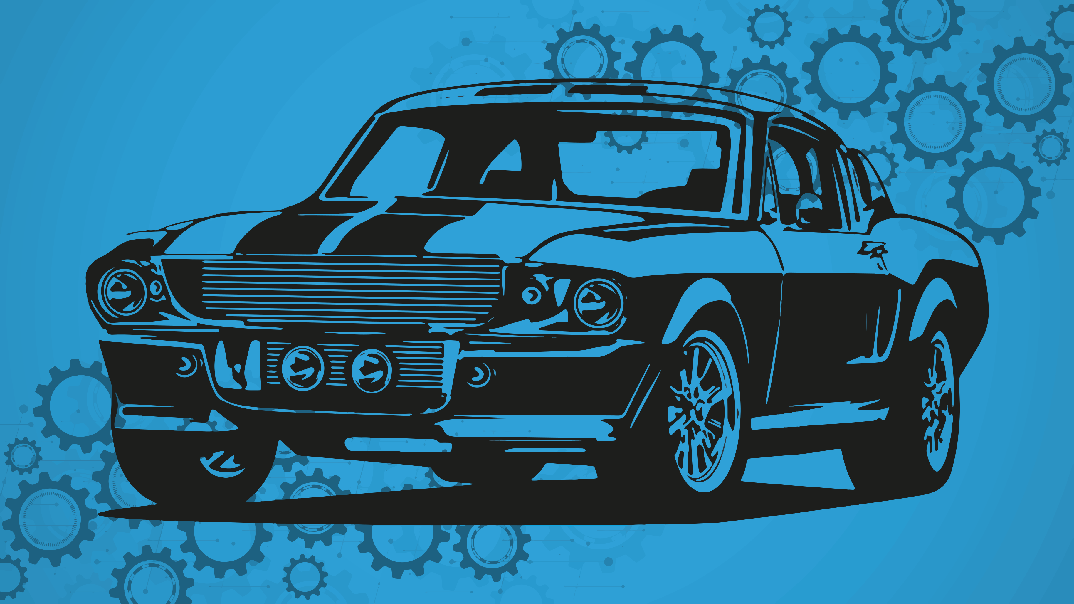 μοκέτα βινυλίου διαχρονική απεικόνιση αυτοκινήτου - TenStickers