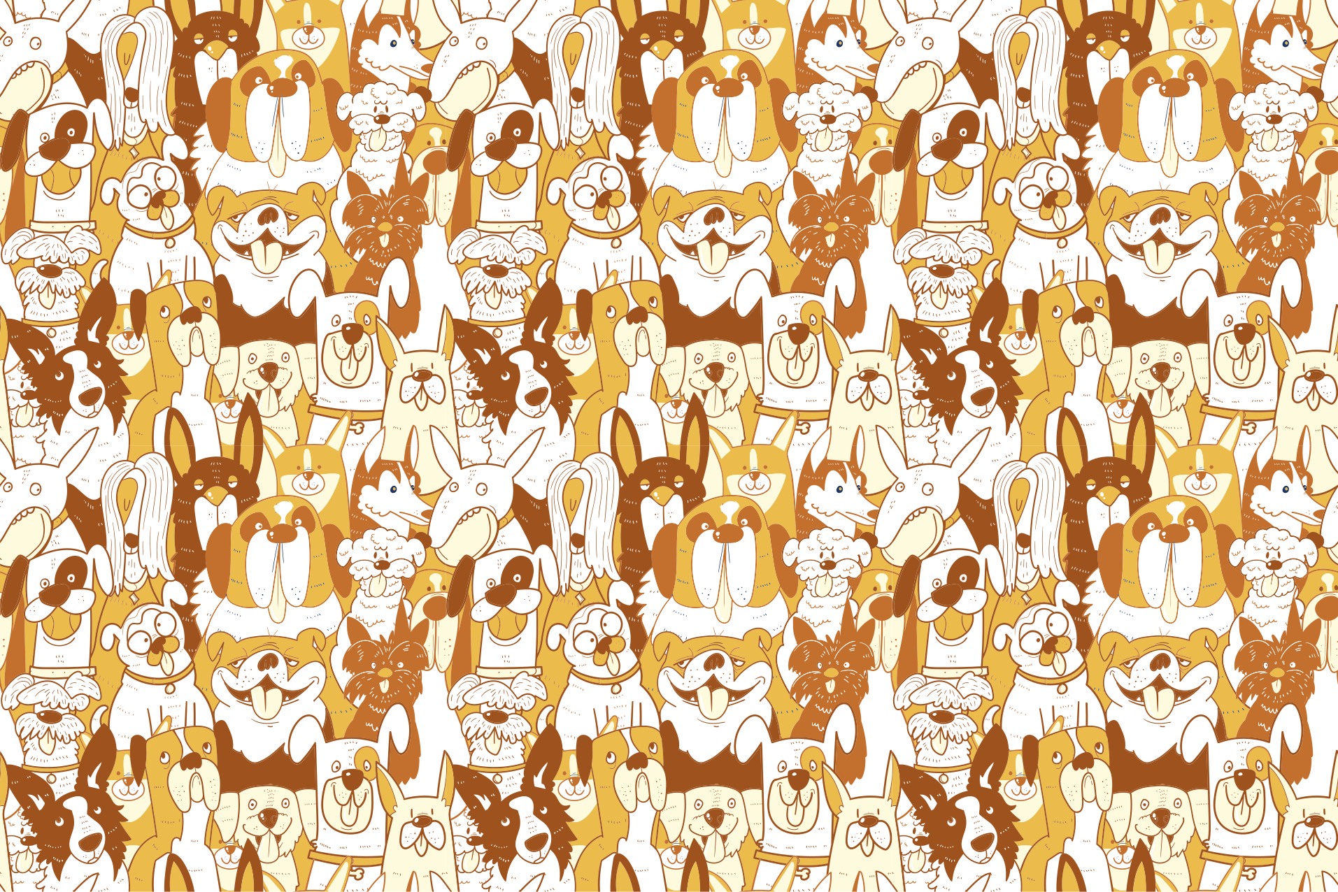 xαλί με εκτύπωση ζώου καφέ πρόσωπα κατοικίδιων ζώων - TenStickers