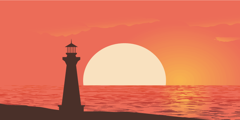 Φάρος τροπικός σχεδιασμός μοντέρνο χαλί - TenStickers