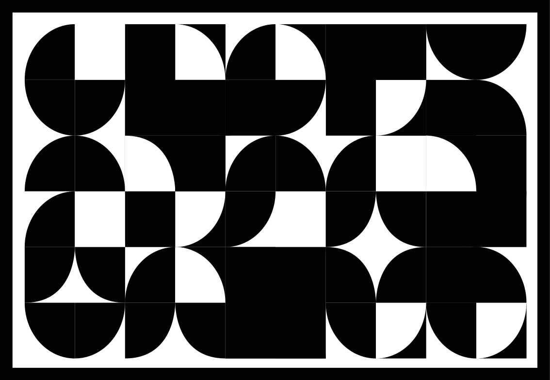 χαλιά μοτίβο γεωμετρικής τέχνης μαύρο κύκλο - TenStickers