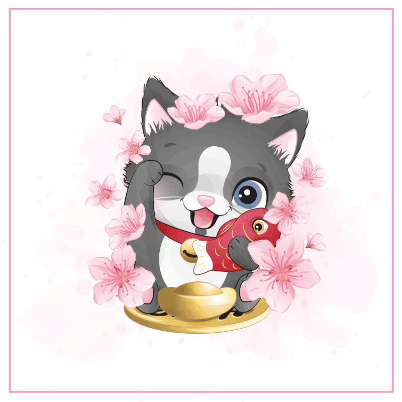 χαριτωμένο μικρό τυχερό κουτάβι με γατάκι - TenStickers