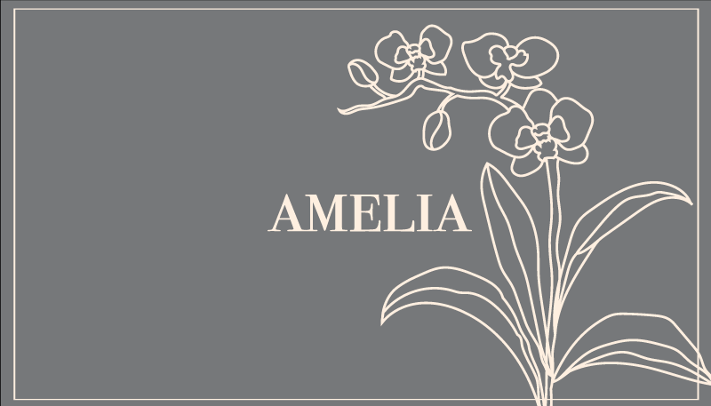 Βινυλιακό χαλί με όνομα κομψό λουλουδάτο εξατομικευμένο - TenStickers