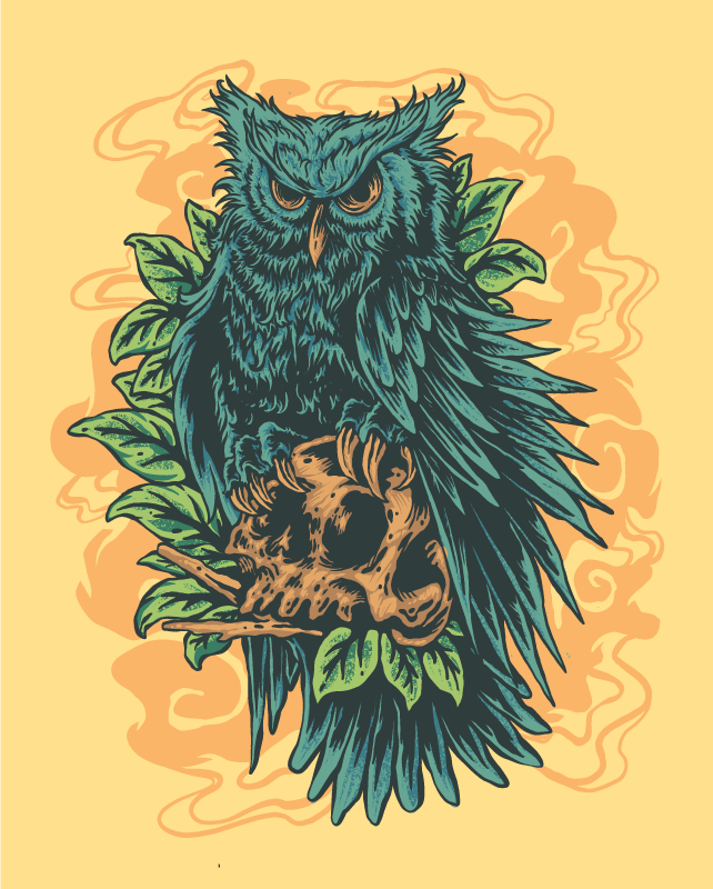 τρομακτικό κουκουβάγια κρεβατοκάμαρων με κουκουβάγια - TenStickers