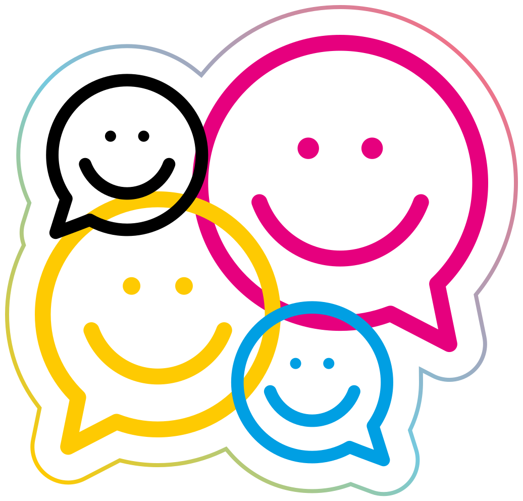 χαλί εφηβικής κρεβατοκάμαρας συλλογή χαμογελαστών προσώπων - TenStickers