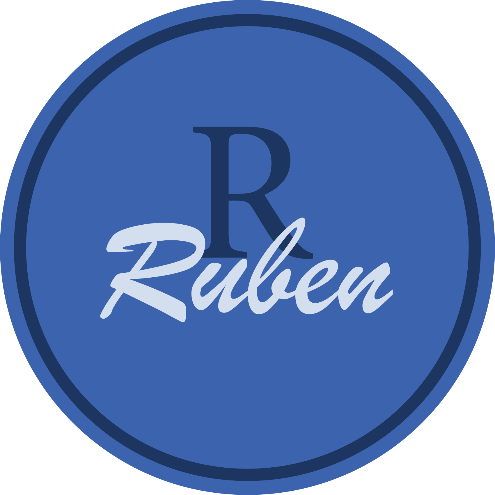 μπλε φόντο με αρχικό εξατομικευμένο χαλάκι - TenStickers