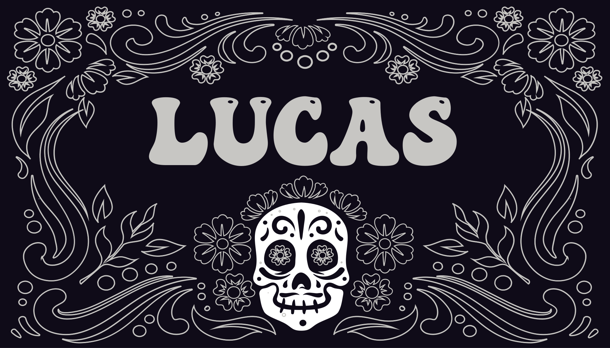 Χαλί βινυλίου Απόκριες Σχεδιασμός κρανίου με όνομα - TenStickers