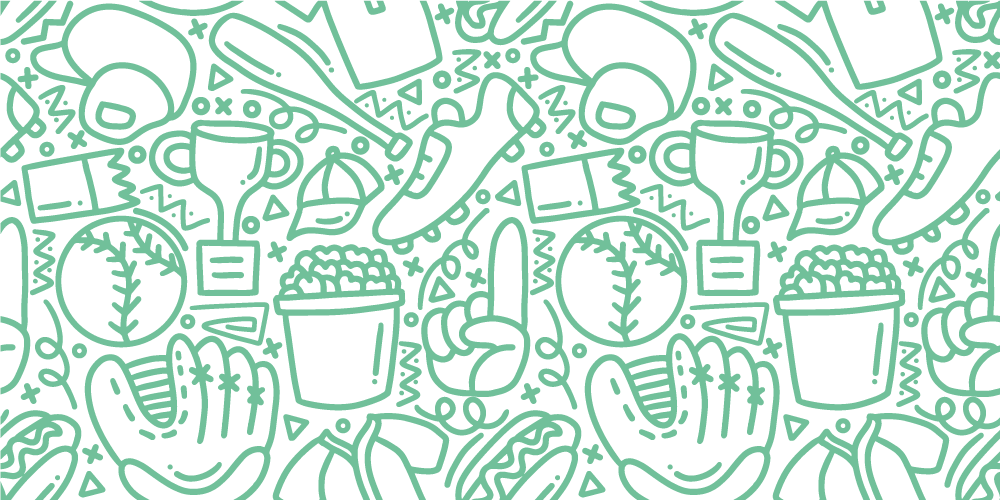 αντικείμενα μπέιζμπολ μοτίβο ορθογώνιο χαλί - TenStickers