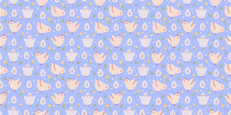 μοκέτα βινυλίου υπέροχο μοτίβο με κοτόπουλα - TenStickers