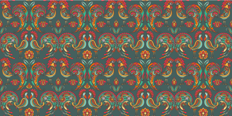 mωσαϊκό σχέδιο βινυλίου χαλιού πολύχρωμα λαογραφικά μοτίβα - TenStickers