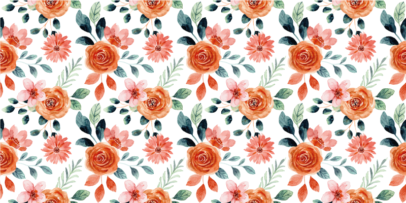 xαλί βινυλίου με λουλούδια υπέροχο βοτανικό μοτίβο - TenStickers