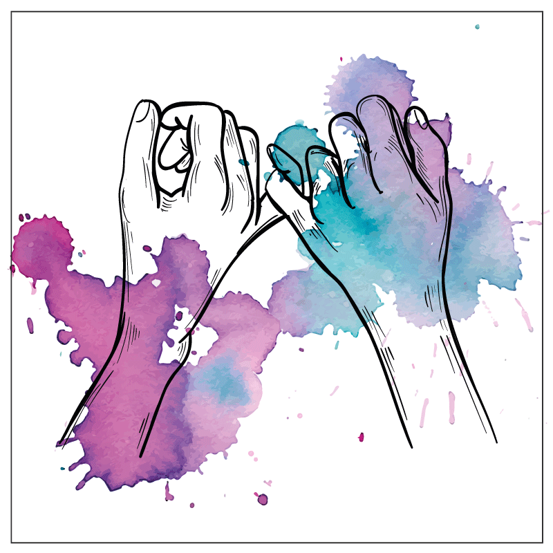 χαλί εφηβικής κρεβατοκάμαρας χέρια ροζ υπόσχεση - TenStickers