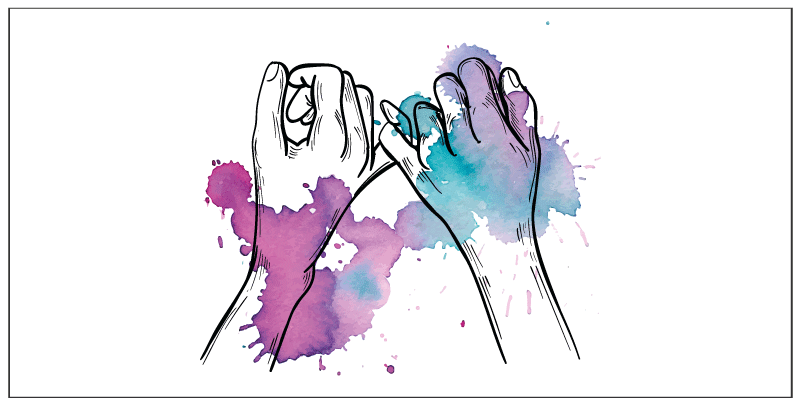 χαλί εφηβικής κρεβατοκάμαρας πολύχρωμη χειρονομία - TenStickers