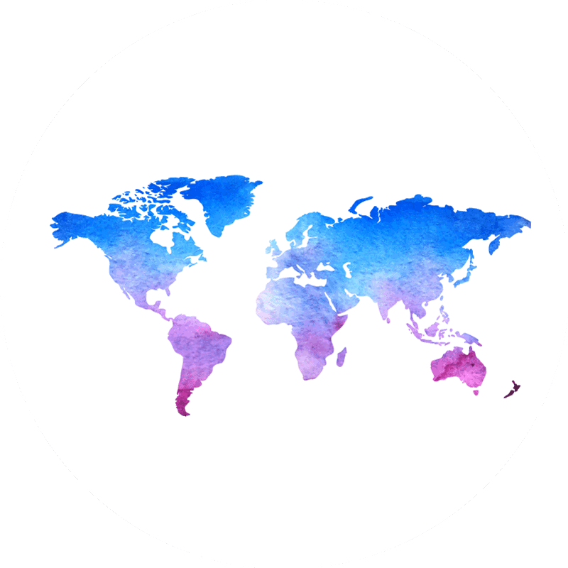 χαλί παγκόσμιου χάρτη κυκλική υφή ακουαρέλας. - TenStickers