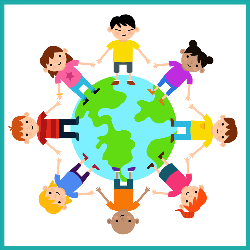 μοκέτα βινυλίου κόσμος κρατώντας τα χέρια - TenStickers