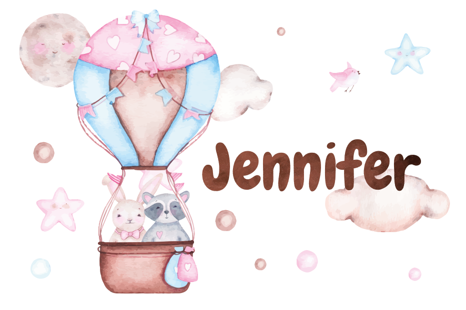 Βινυλιακό χαλί με όνομα αερόστατο θερμού αέρα - TenStickers