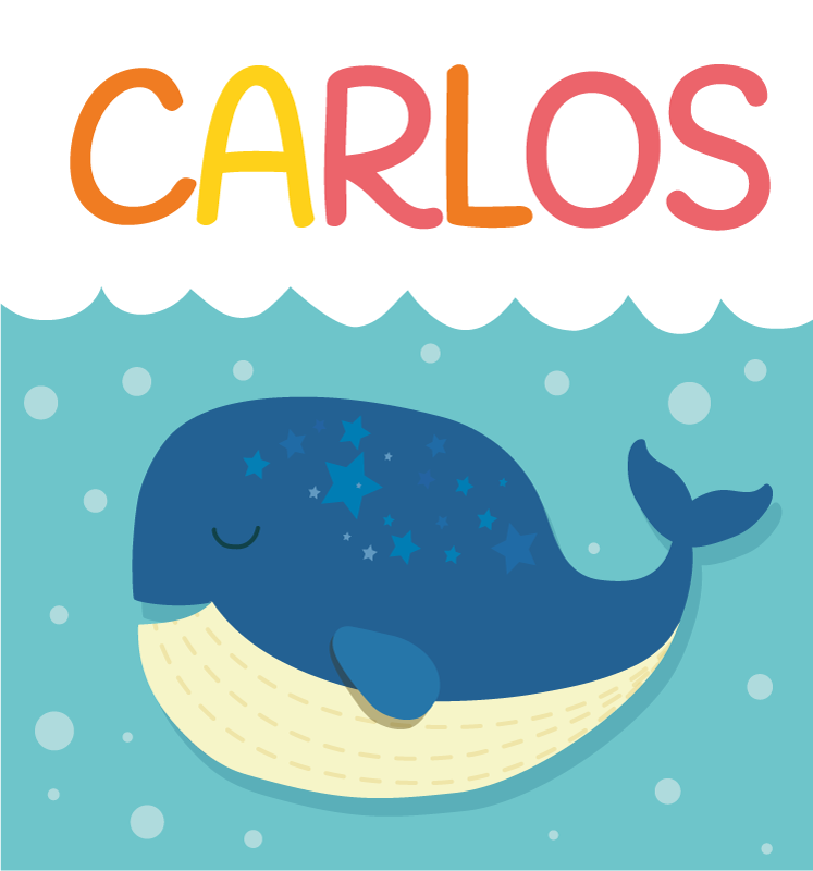 βρεφική φάλαινα που κολυμπάει εξατομικευμένο χαλάκι - TenStickers