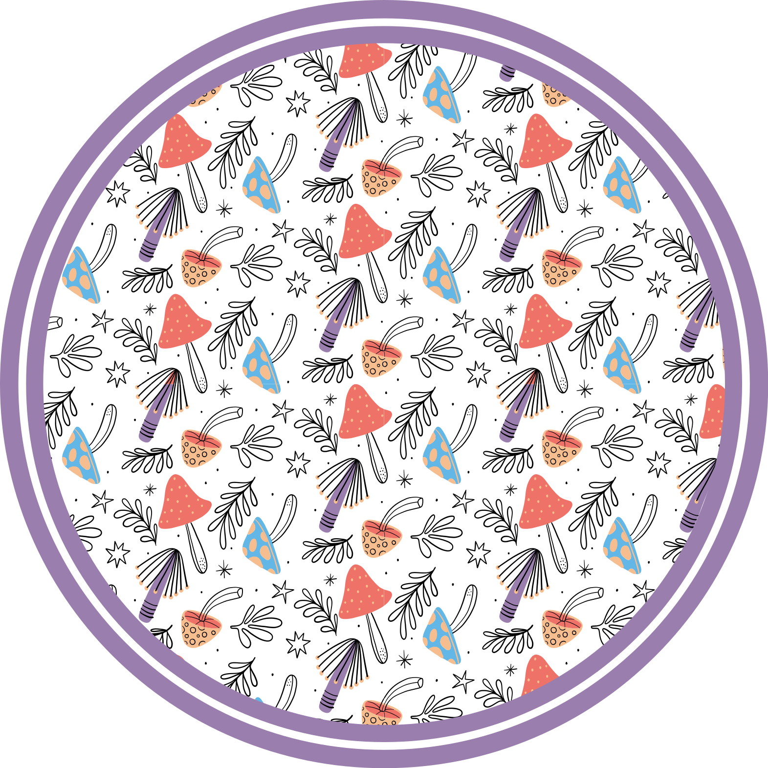 χαλί φύσης πολύχρωμοι μύκητες βλαστάρια - TenStickers