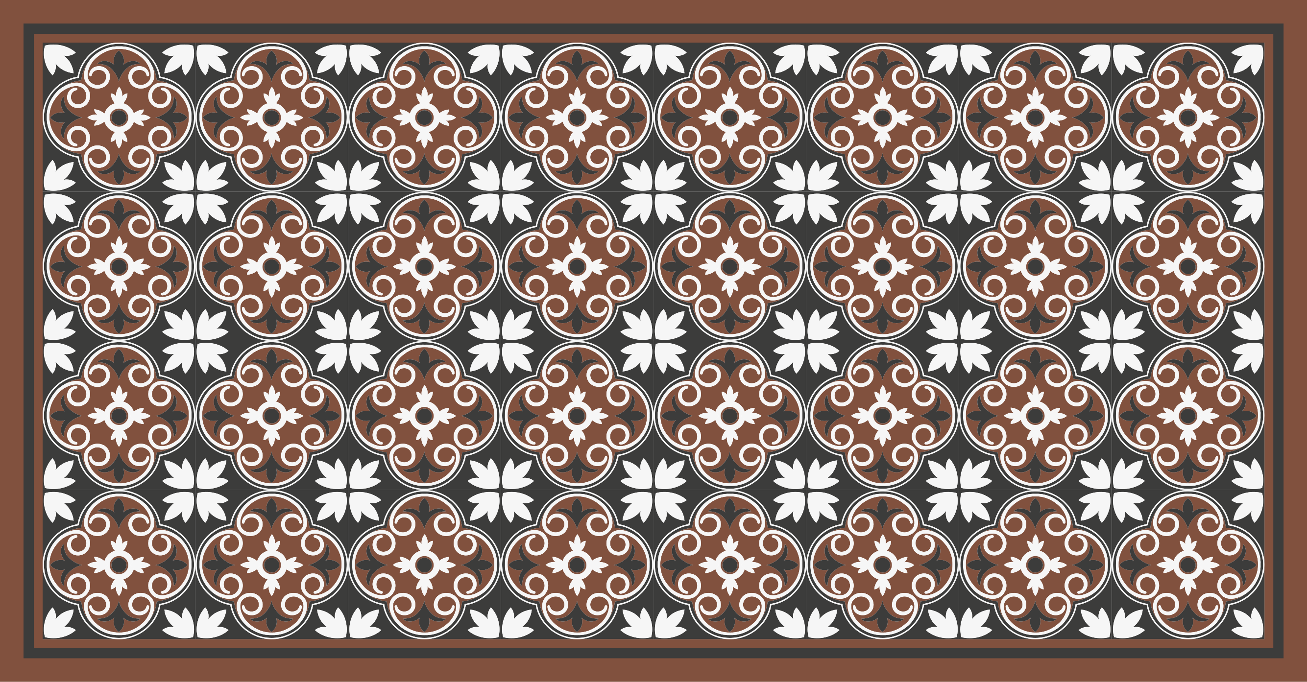 γκρι και καφέ χαλί κεραμιδιών vintage μοτίβο - TenStickers