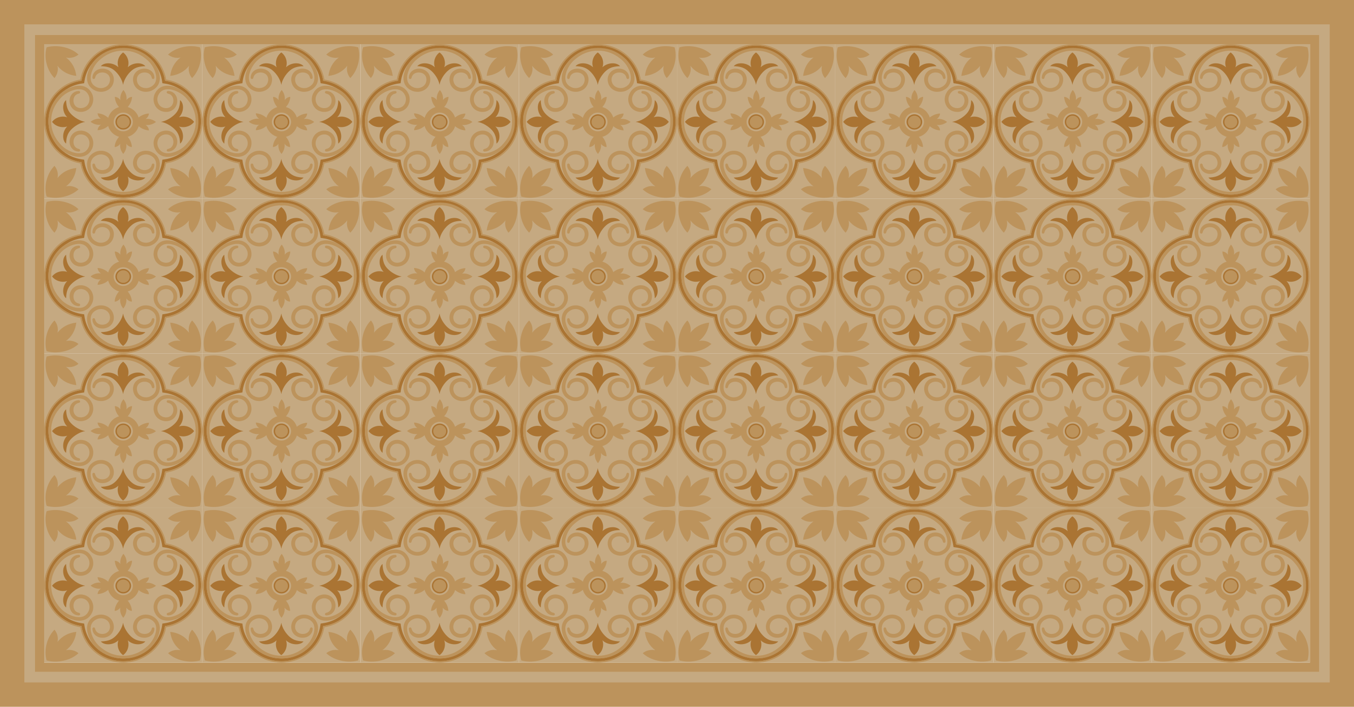 μπεζ vintage λουλουδάτο μοτίβο πλακάκι χαλί - TenStickers