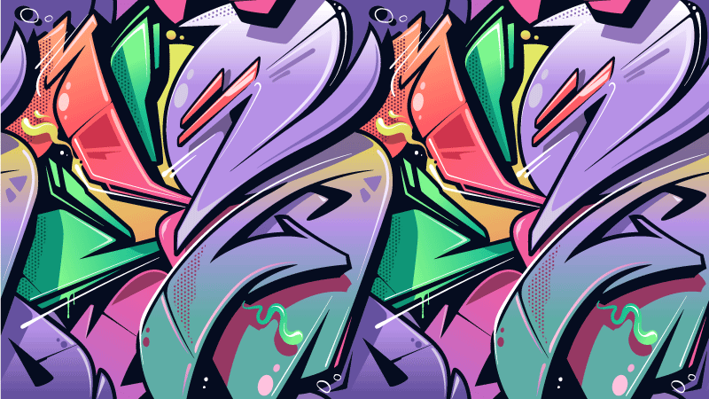 πολύχρωμο γκράφιτι street art υφή χαλί - TenStickers