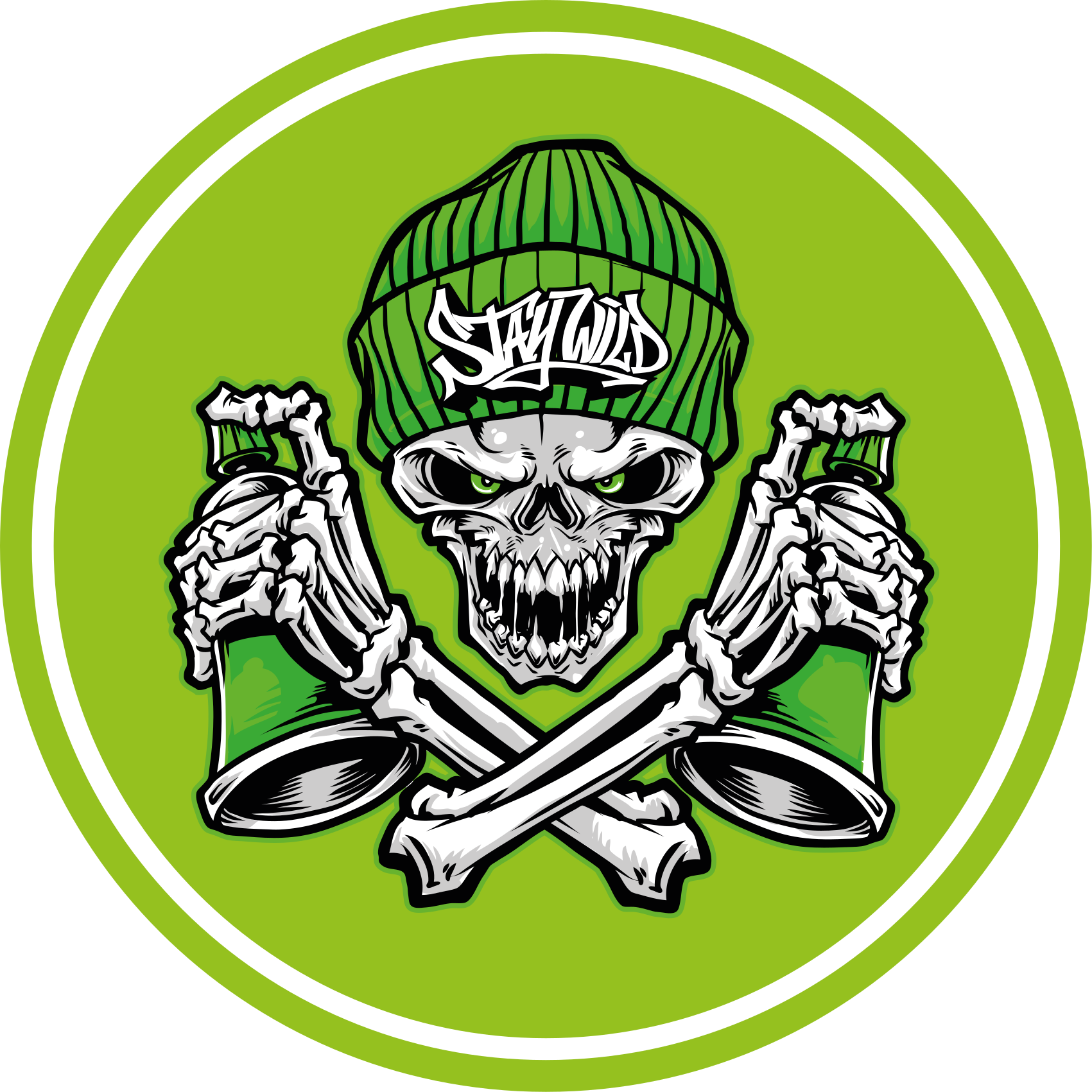 κυκλικό χαλί κρανίο και ποτά - TenStickers