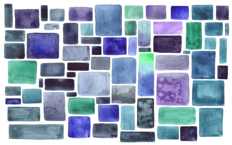 μπλε ακουαρέλα ορθογώνια γεωμετρικά χαλιά - TenStickers