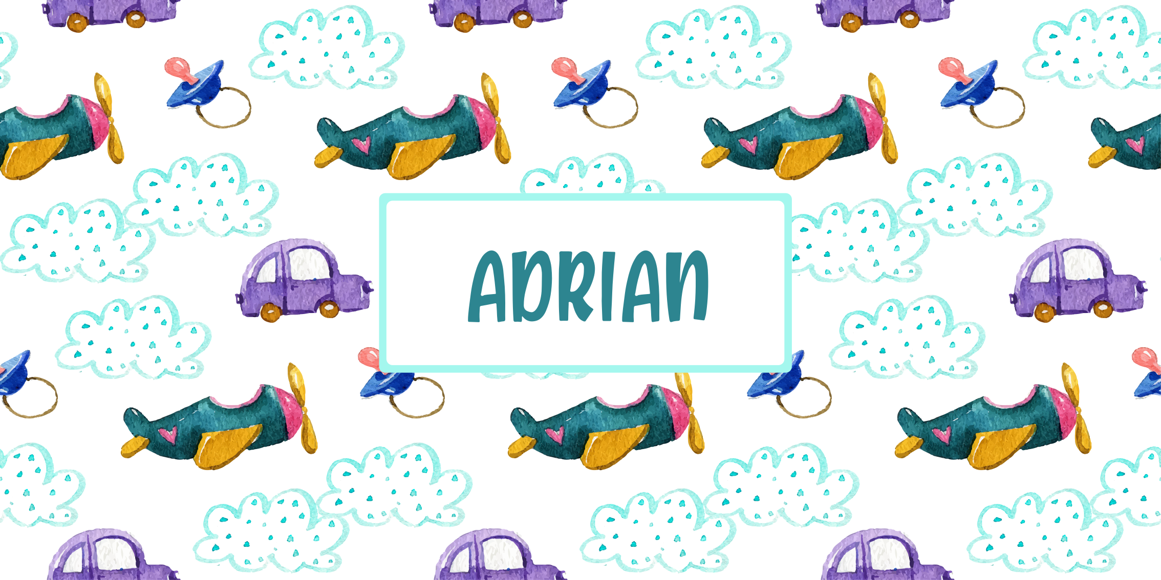 Βινυλιακό χαλί με όνομα ιδιότροπο θέμα αεροπλάνου - TenStickers