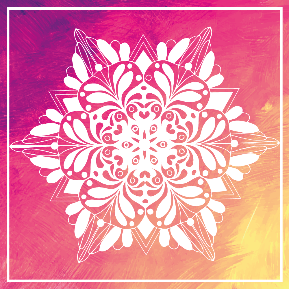 αφηρημένο λευκό λουλούδι μαντάλα χαλί βινυλίου - TenStickers