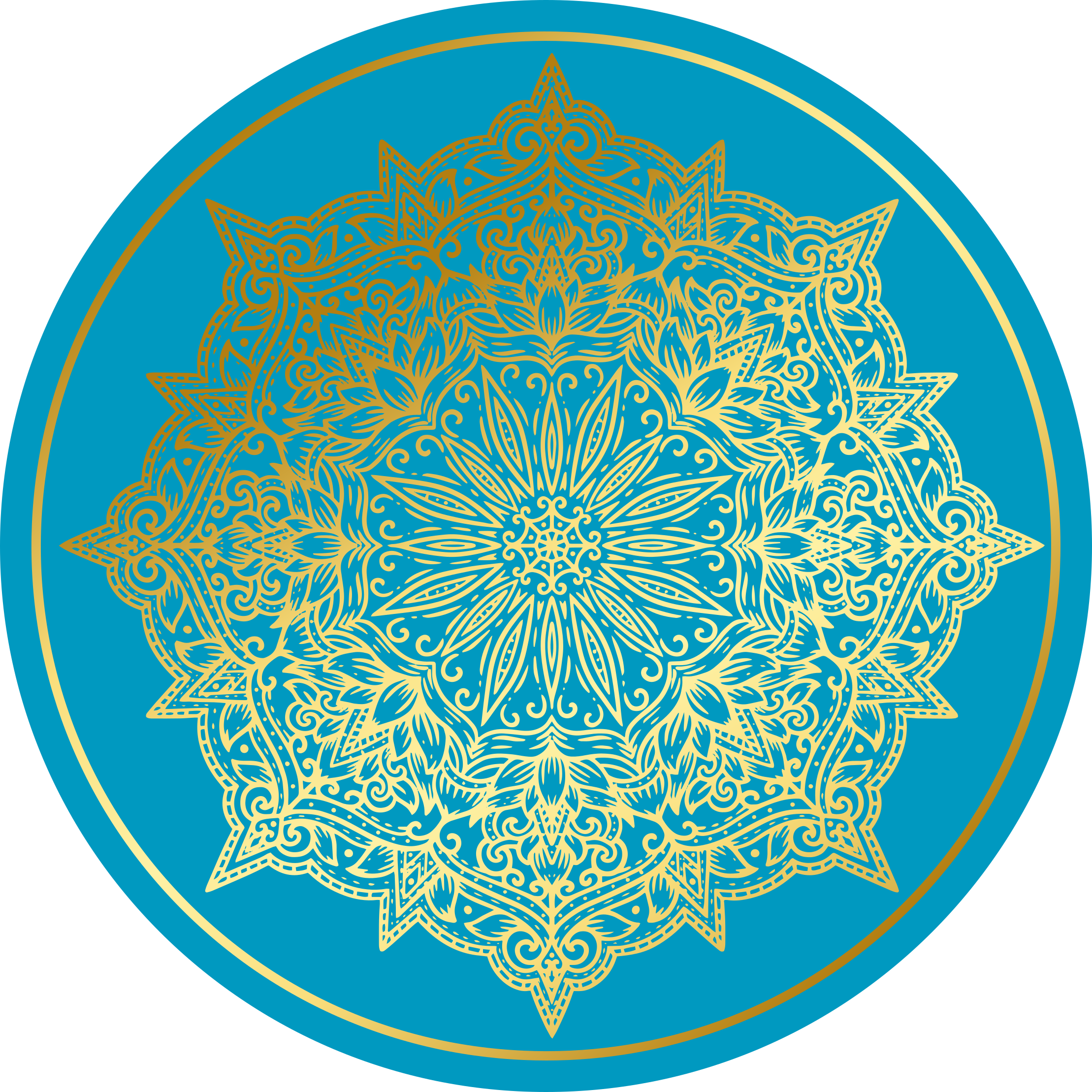 κυκλικό χαλί σύνθετο έργο τέχνης μάνταλα - TenStickers