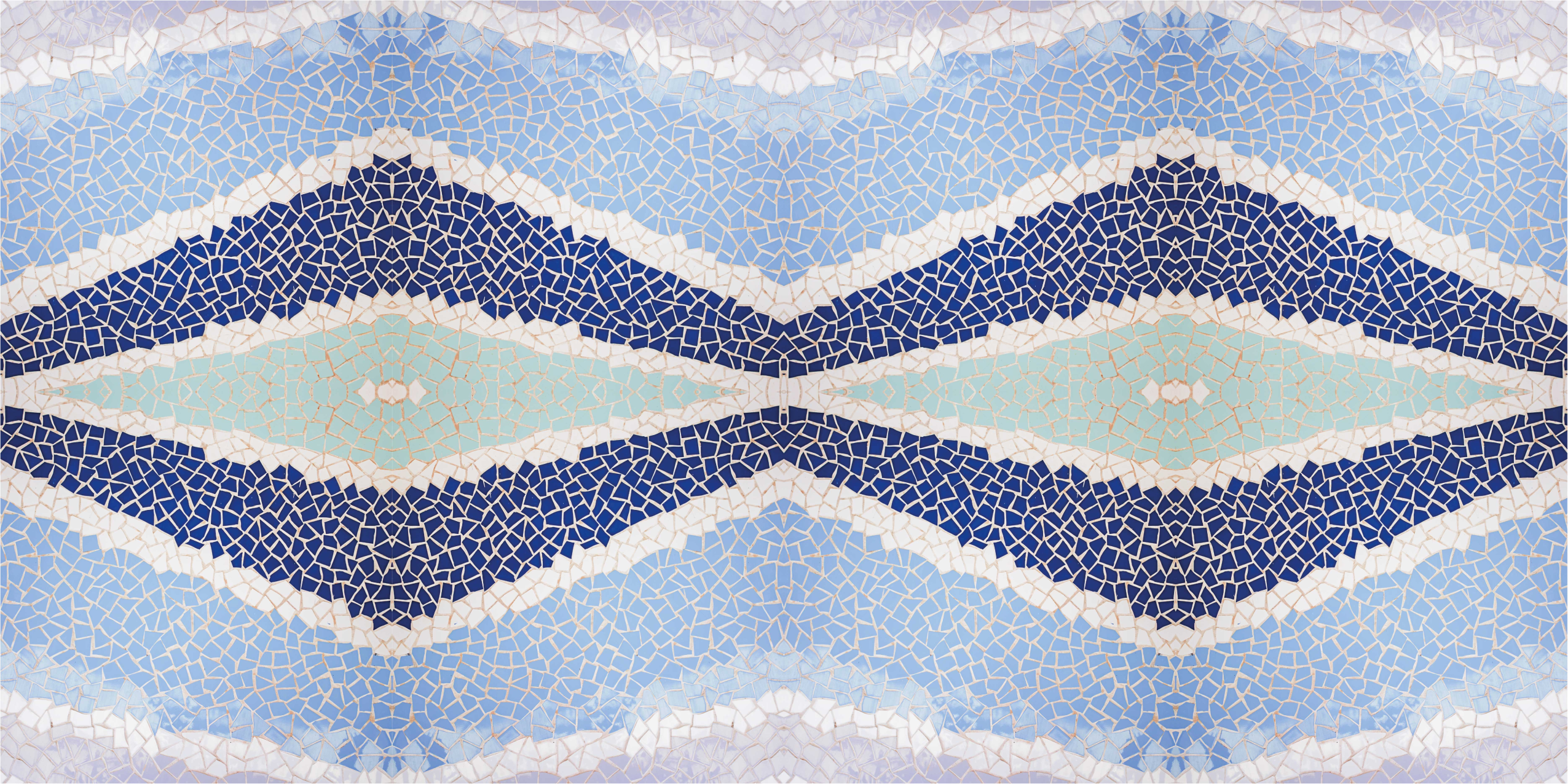 μπλε μικρό ακανόνιστο πλακάκι χαλί - TenStickers