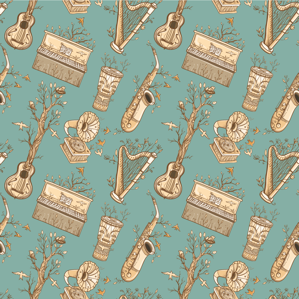 μοκέτα βινυλίου έννοια μουσικών οργάνων - TenStickers