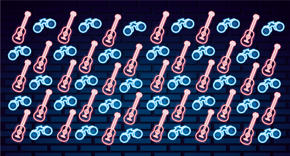 χαλί εφηβικής κρεβατοκάμαρας μοτίβα εμπνευσμένα από μουσική - TenStickers