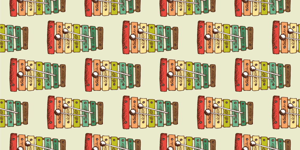 μουσικό όργανο μοτίβο ορθογώνιο χαλί - TenStickers